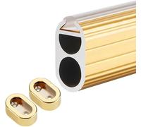 Tringle De Penderie Supplémentaire pour Placard Barre à Vêtements Ovale Antidérapante Montage Mural en Métal Robuste Tige De Valet De Chambre Support De Syst, Gold, 110cm(43 1/4") Length