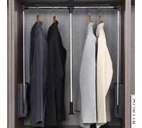 Tringle de placard à tirer vers le bas, système de levage réglable pour économiser de l'espace avec poignée ergonomique pour un accès facile et une organisation des vêtements