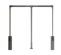 Tringle de placard à tirette murale avec double tampon d'amortissement, système de rangement réglable et peu encombrant, capacité de charge de 30 kg