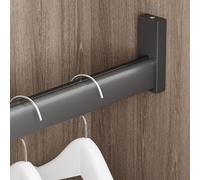 Tringle de placard antidérapante pour accrocher des vêtements au mur ou sur le dessus - Résistante à la corrosion - Gris - 90 cm - Idéal pour un rangement efficace