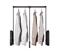 Tringle de placard avec anneau de traction facile à prendre en main, design tampon bidirectionnel, capacité de charge de 15 kg, cintre réglable de 650 à 850 mm pour économiser de l'espace et nizer les