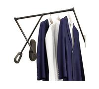 Tringle de placard avec tampon bidirectionnel, capacité de 29,9 kg, anneau de traction facile à prendre en main, réglable de 510 à 650 mm pour un gain de place optimal (noir)
