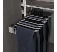 Tringle de placard coulissante extensible en alliage d'aluminium - Rail d'amortissement silencieux et rétractable pour organiser les placards et économiser de l'espace