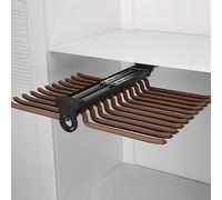 Tringle de placard coulissante rétractable, portant 38 kg, porte-pantalons extensible, en alliage d'aluminium, rail coulissant silencieux à double rangée, organiseur réglable