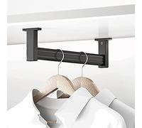 Tringle De Placard En Forme De U, Installation Suspendue, Noire, Avec Support Réglable Pour Tringle À Vêtements De Placard, 10 À 59 Pouces De Long, Pour Armoires/Vestiai,Black-Length 10in/25.4cm