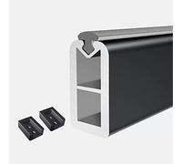 Tringle de placard ovale en aluminium pour suspendre les vêtements - Tube de penderie ovale et durable - 40 cm - Noir - Parfait pour porte-manteaux et pantalons