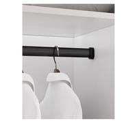Tringle de placard réglable, barre de cintre murale, porte-vêtements extensible en aluminium léger (noir, 60 cm) - Parfait pour les armoires