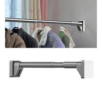 Tringle de placard réglable en acier inoxydable 0,5 m à 4 m, sans perçage, rallonge de tringle pour salle de bain et rangement, solutions d'organisation peu encombrantes