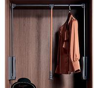 Tringle de placard réglable et amovible - Montage latéral robuste - 55,9 cm - 124,9 cm - Parfait pour le système de rangement - Solution d'économie d'espace pour la maison et l'armoire