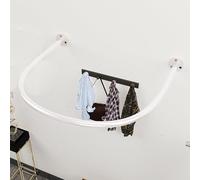 Tringle de séparation de pièce, Barre à Rideaux Murale avec Rideaux Orange - 80 cm, séparateur de Cabine d'essayage, Barre de Suspension incurvée pour Boutique, Club et Cabine d'essayage, pr