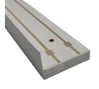 TRINGLE DECO Rail PVC Blanc de 180 cm tout équipé (glisseurs, embouts, arrêt, vis, chevilles, cache vis) pour rideaux 2 voie avec profil de décoration blanc