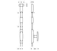 Tringle en acier- pour crémone en applique 332 - longueur 2500 mm VACHETTE