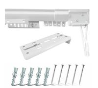 Tringle Extensible pour Rideaux en Acier Galvanisé Laqué Blanc, Ouverture Personnalisable avec Corde, Tringle à Rideaux Plafond ou Murale avec Supports, Tringle Coulissante (DE 213 À 400 CM)