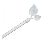 Tringle métal 120 à 210 cm avec enbouts déco Atmosphera - Fleur de lys Blanc