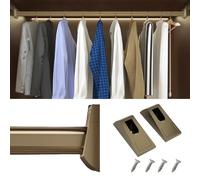 tringle penderie Barre de Penderie Courte de 25, 30, 35, 40 et 45 cm, Barre Métallique Robuste pour Suspendre Les Vêtements, Rail Rangement La Cuisine(Champagne,22in/55.9cm)