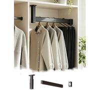 Tringle Penderie Barre de Suspension Réglable en Hauteur, Rail de Penderie en Aluminium pour Rangement Maison, Salle de Bain, Tringle de Placard Robuste(36inch/91cm)