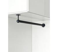 Tringle Penderie Barre Suspendue de Garde-robe du Plafond au Mur avec Kit Complet, Tuyau Industriel Placard pour Vêtements, Support pour Salle Bain Buanderie(Black,78cm/30.7in/2.6ft)