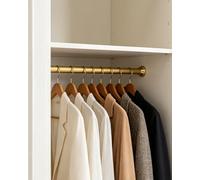 Tringle Penderie Support de Tringle à Vêtements Rond en Métal Robuste Doré, Montage Mural, pour Buanderie, Vestiaire, Barre de Suspension de Rechange(36 inch/91 cm)