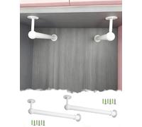 Tringle Penderie Support en L pour Tringle d'Armoire d'Angle, Tuteur de Plafond à Mur pour Valet Suspendre des Vêtements, Tuyau pour Porte-Vêtements Bureau Domicile(White,46cm/18.1in/1.5ft)