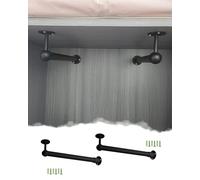 Tringle Penderie Support en L pour Tringle d'Armoire d'Angle, Tuteur de Plafond à Mur pour Valet Suspendre des Vêtements, Tuyau pour Porte-Vêtements Bureau Domicile(Black,160cm/63in/5.2ft)