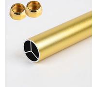 Tringle Penderie Tringle de Placard Dorée avec Supports, Barre à Vêtements Ronde et Longue pour Organisateur de Placard, Tube de Garde-robe Découpable pour Suspendre Serviettes/rideaux/vêtements(100cm