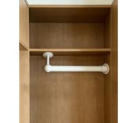 Tringle Penderie Tringle Industrielle pour Placard entre Mur et Plafond, Kit de Remplacement Tube d'Organisateur d'Angle pour Garde-robe, Support Supplémentaire(White,91cm/36in/3ft)