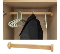 Tringle Penderie Tringles de Placard en Bois pour Suspendre Les Vêtements, Barre de Placard Solide et Robuste avec Jeu de Prises, Poteau de Cintre pour Placard/penderie 40cm à 150cm (Color : Light Wo