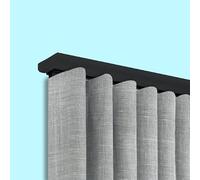 Tringle pour Rideau à Rail Wave DS, Aluminium, Noir, 200cm Extra Plat H 12 mm, Vagues Parfaites