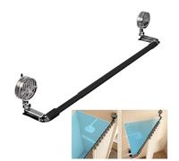 Tringle Rideau 120-210cm Barre Telescopique Angle De Rotation De 180 Barre De Rideau De Douche Avec Ventouse Antidérapante Barre De Penderie Capacité De Charge 25kg Pour La Salle De Bain(Black)