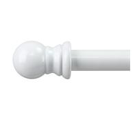 Tringle Rideau avec Embouts Ronds, Extensible 76-145cm, de Type Tringle de Tension Robuste et Durable, Blanc