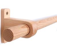 Tringle rideau bois écologique en hêtre durable, Barre silencieuse pour salons et chambres(180 cm (3 Brackets))