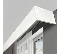 Tringle Rideau Caisson de Rideau Extra Long à Fixation Plafond, Caisson de Fenêtre/balcon Blanc Sans Rail, Corniche de Cantonnière pour Tringle à Rideaux Double(3.4m(11.2ft))