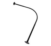 Tringle Rideau Douche Angle L, tringle rideau douche extensible noire, Barre Inox Salle de Bain Sans Perçage, Support Mural ou Adhésif, Installation Facile, Réglable 75-130cm, Coin Baignoire Dressing