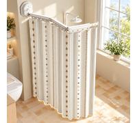 Tringle Rideau Douche Pliable Rétractable Angle Mural Barre 5Folds-D | Support antirouille peu encombrant réglable à 360° tringle à rideau de douche d'angle robuste pour salle de bain