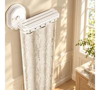 Tringle Rideau Douche Rétractable Pliable Murale Angle Rail 5Folds-C | Support de douche d'angle antirouille réglable 360° gain de place tige incurvée robuste salle de bain dressing