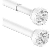 Tringle rideau extensible sans perçage pour placard, salle de bain, fenêtres, portes, blanc 50-70 cm