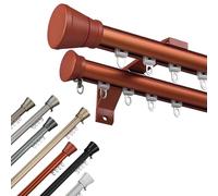 Tringle Rideau Noire Double pour Intérieurs, Tringles à Rideaux Robuste, Barre Rideau Décorative de Séparation de Pièce pour Chambre/Porte/Placards, Aluminium, 1.0 m à 4.0 m(Orange,290cm/9.5FT)