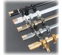 Tringle Rideau Silencieuse Rail de Rideau Aluminium Tringle à rideau avec embouts Ronds Adapté Au Salon Chambre Fenêtre 1.2m 1.8m 2.5m 3.6m 4.2m (Color : Noir, Taille : 1.8m)