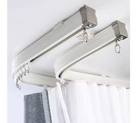 Tringle Rideau Support de Plafond de Piste à Double Rideau, Système de Tige de Rideau Flexible Glissant, Rail de Rideau Blanc pour Baie de Douche de Patio Balcon RV ( Color : Ceiling Mount , Size : 1.