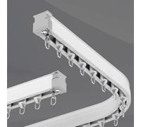 Tringle Rideau Système de Rail de Rideau en Aluminium pour Montage au Plafond Ou au Mur, Rails de Rail de Rideau Flexibles et Pliables pour Charges Lourdes, Tringle à Rideau Droite Courbée(Wall Mount,