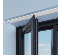 Tringle Rideau Système de Rail de Rideau Extra Fin, Doubles Rails en Alliage D'aluminium, Rails de Plafond Coulissants pour La Maison/VR/zone D'intimité, Tringle à Rideau Élégante et Sans Couture ( Co