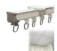 Tringle Rideau Tringle à Rideaux Courbée Blanche, Tringle à Rideau Pliable pour Rideaux et Séparateurs de Pièce, Tringle à Rideau de Douche Droite Flexible, Tringle à Rideau pour Baie Vitrée ( Color :