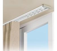 Tringle Rideau,Tringle À Rideaux Ultra-fine, Pour Plafond/mur Rail De Rideau En Aluminium, Sans Impact Sur L'ouverture Des Fenêtres Intérieures Et Extérieures(White celling,400cm/13.1ft)