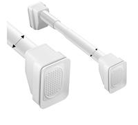 Tringle télescopique sans perçage en acier inoxydable avec pince réglable pour salle de bain et jardin Blanc 40 500 cm Ø 3 m
