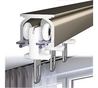 Tringles À Rideaux avec Crochets Rail De Rideau De Fenêtres Droit Pliable Rail pour Rideaux De Plafond Kit Rail De Plafond Rail De Rideau Montage De Rideau Tringle À Rideau avec Supports (Color : Cha