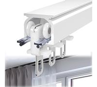 Tringles À Rideaux avec Crochets Rail De Rideau De Fenêtres Droit Pliable Rail pour Rideaux De Plafond Kit Rail De Plafond Rail De Rideau Montage De Rideau Tringle À Rideau avec Supports (Color : Whi