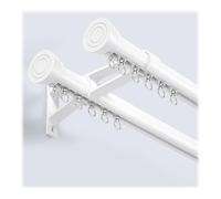 Tringles À Rideaux Double en Aluminium Barre À Rideau Robuste Tringle a Rideaux pour Séparation de Pièces Fenetre Chambres(White,180cm/5.9ft(2x90cm))