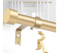 Tringles à rideaux extensibles en métal avec embout, pour rideaux de porte, 2,5 cm de diamètre (Doré de 80 à 200 cm)