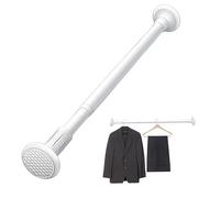 Tringles à rideaux extensibles, tringle à rideau blanche 50-80 cm Rail de douche extensible Φ 27 mm sans perçage Tringle à rideau pouvant supporter jusqu'à 90 kg Barre de suspension télescopique en ac