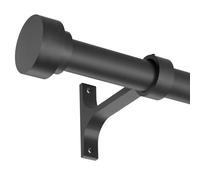 Tringles à rideaux latérales télescopiques de 30,5 à 50,8 cm, tringle à rideaux réglable en métal de 2,5 cm de diamètre, noir mat